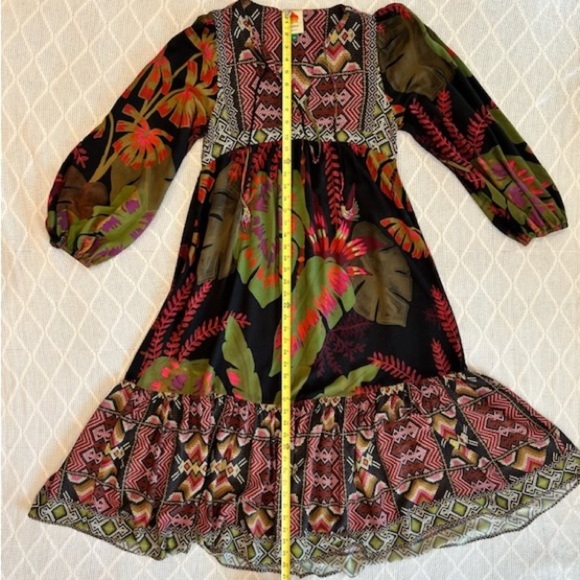 Farm Rio Tropical Forest V-Neck Midi Dress - Multi color size XS. - Picture 9 of 12